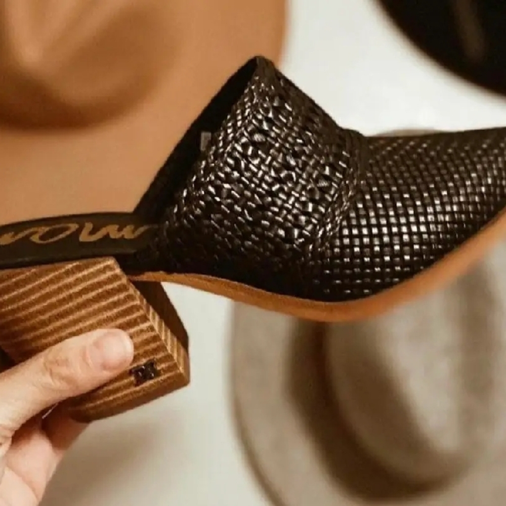 Sam Edelman stylish black woven women's shoes